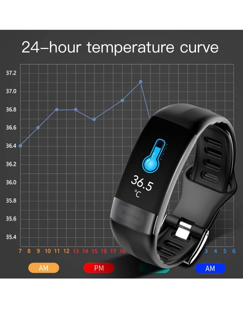 P11 Smart Watch, Waterproof Smart Temperature Detection Watch, Sports Smart Bracelet ECG Blood Sugar Blood Pressure Body Temperature Measurement, (1pc, Blue) - Image 4