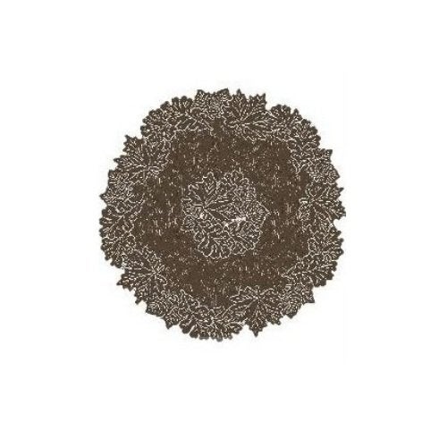 Heritage Lace Leaf 36Inch Round Table Topper Earth