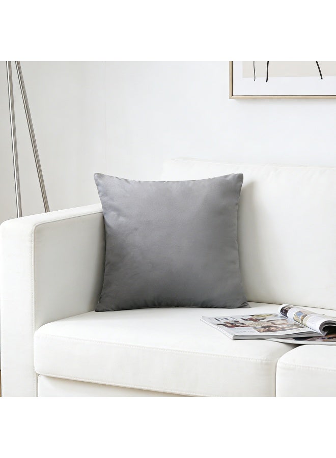 Throw Pillow Covers Grey Set of 2 45x45cm Fall Pillow Covers, Soft Velvet Farmhouse Neutral Decorative Pillowcases for Couch Sofa Bed, Home Decor, Modern Cushion Covers - Image 2