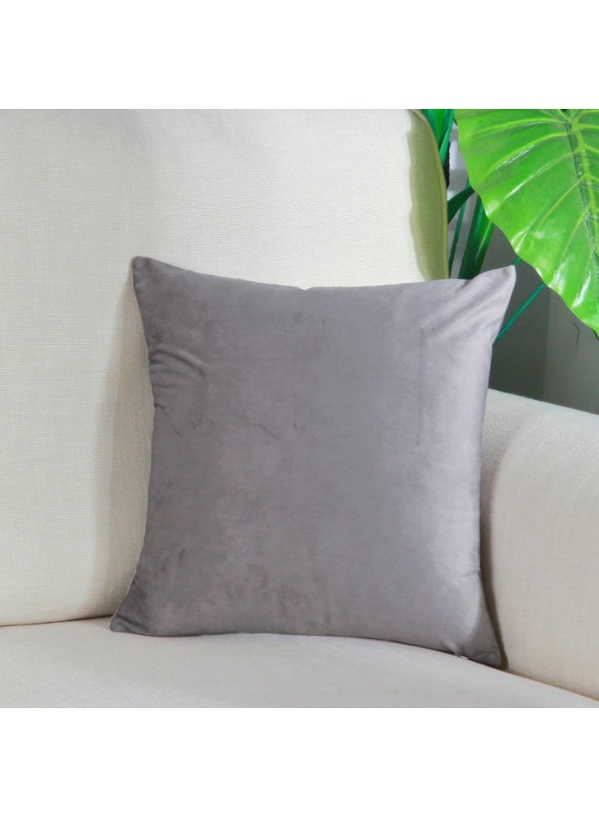 Throw Pillow Covers Grey Set of 2 45x45cm Fall Pillow Covers, Soft Velvet Farmhouse Neutral Decorative Pillowcases for Couch Sofa Bed, Home Decor, Modern Cushion Covers - Image 4