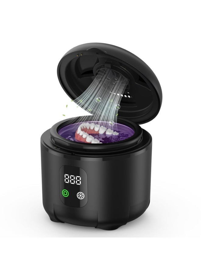 general 2026 Ultrasonic Retainer Cleaner- 45KHz 25W Portable Denture Cleaner with Drying Function and Removable Inner for Dentures, Mouth Guards, Aligners, Jewelry and More (Black) - Image 1