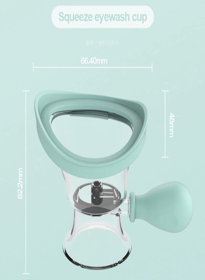 AITIME Eye Wash Cup, Portable Reusable Eye Cups for Eye Wash, Eye Rinse Cup and Contact Lens Case Kit, Silicon Manual Air Pressure Eye Washer Cup Tool(Blue) - Image 2