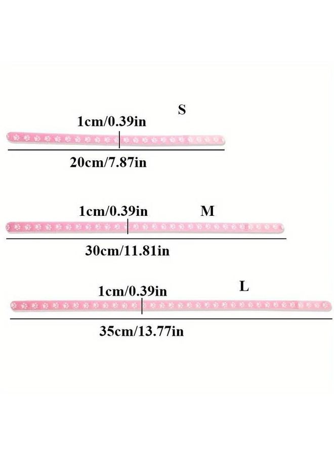 12 Colorful Paw Print Collar Tags For Puppies Kittens Durable Nylon Identification Bands With Metal Rings Cute Cartoon Paw Design For Newborns Milk Dogs Cats Pet Collar Accessories Playful Easyread Text - Image 3