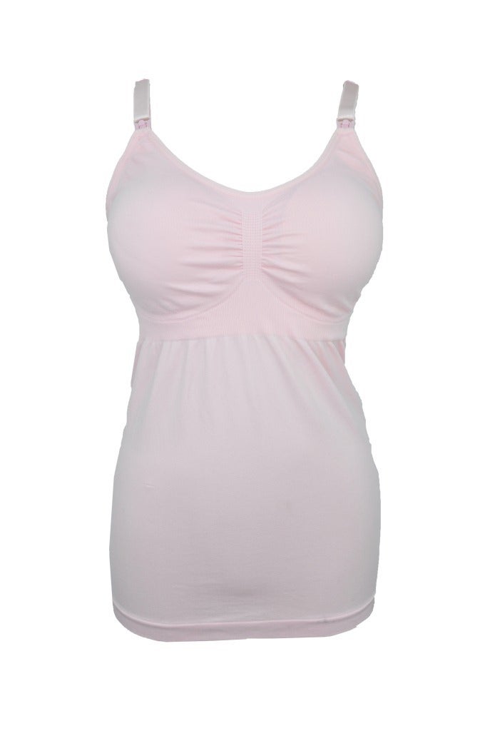 Slim-fit High-elastic Vest Breastfeeding Top Buckle Breastfeeding Pregnant Womens Bra Underwear Camisole No Rings with Cushion Skin color - Image 2