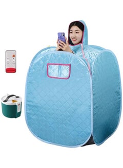 GGEROU Portable Steam Sauna House With Bluetooth Control, Steamer 2L, Body Tent, Folding Chair, Personal Home Spa Center, Blue  - Image 1