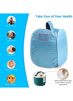GGEROU Portable Steam Sauna House With Bluetooth Control, Steamer 2L, Body Tent, Folding Chair, Personal Home Spa Center, Blue  - Image 3