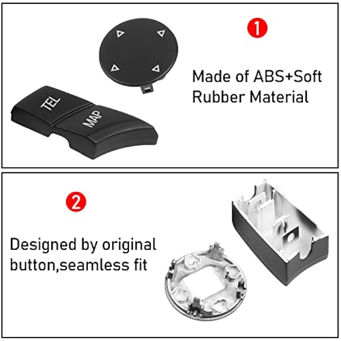 Jaronx Compatible With Bmw Idrive Buttons For Bmw Idrive Controller Knob Multimedia Button Replacment For 1 E81 E82 E883 E90 E92 E935 E60 E616 E63 E64X1 E84X5 E70X6 E71 8Pcs Set - Image 5
