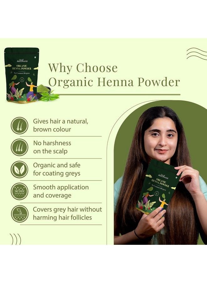 Satthwa - Organic Henna Powder (Mehndi Powder); 227Gm ;100% Pure & Natural Lawsonia Inermis ; Henna For Cools Scalp Nourishes & Deep Conditions Rich Brown Hair Colour & Covering Greys - Image 1