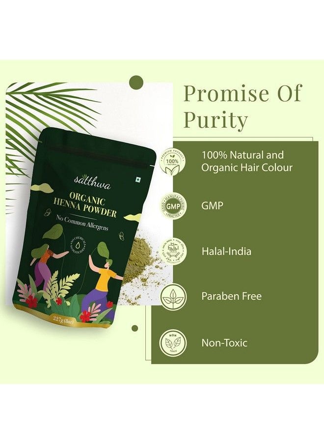 Satthwa - Organic Henna Powder (Mehndi Powder); 227Gm ;100% Pure & Natural Lawsonia Inermis ; Henna For Cools Scalp Nourishes & Deep Conditions Rich Brown Hair Colour & Covering Greys - Image 1