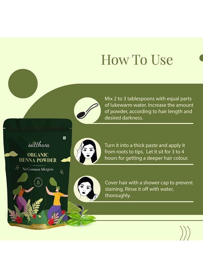 Satthwa - Organic Henna Powder (Mehndi Powder); 227Gm ;100% Pure & Natural Lawsonia Inermis ; Henna For Cools Scalp Nourishes & Deep Conditions Rich Brown Hair Colour & Covering Greys - Image 1