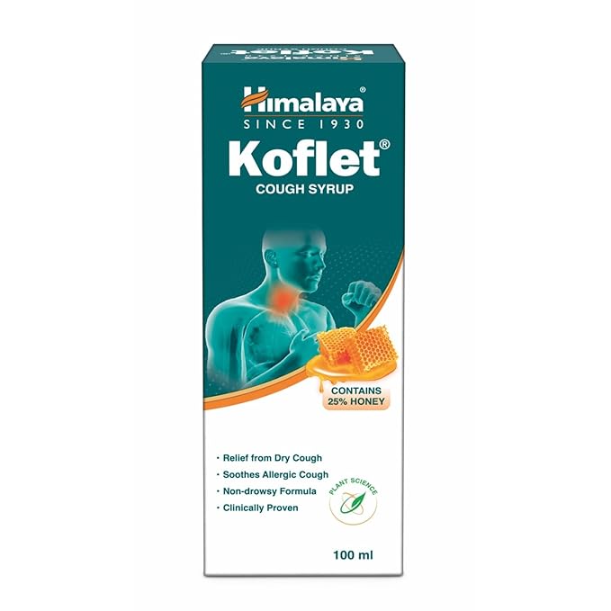 Himalaya Koflet Syrup|100 ml| Relief from cough, sore throat | Non-drowsy Formula| Made With Herbs | Contains 25% Honey* - Image 2