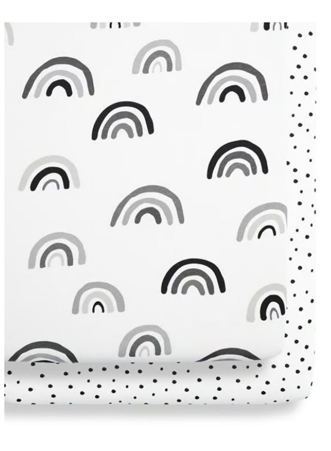 Snuz Pod Light Breathable And 100% Soft Jersey Cotton Crib Fitted Sheets Pack Of 2 - Mono Rainbow  - Image 3
