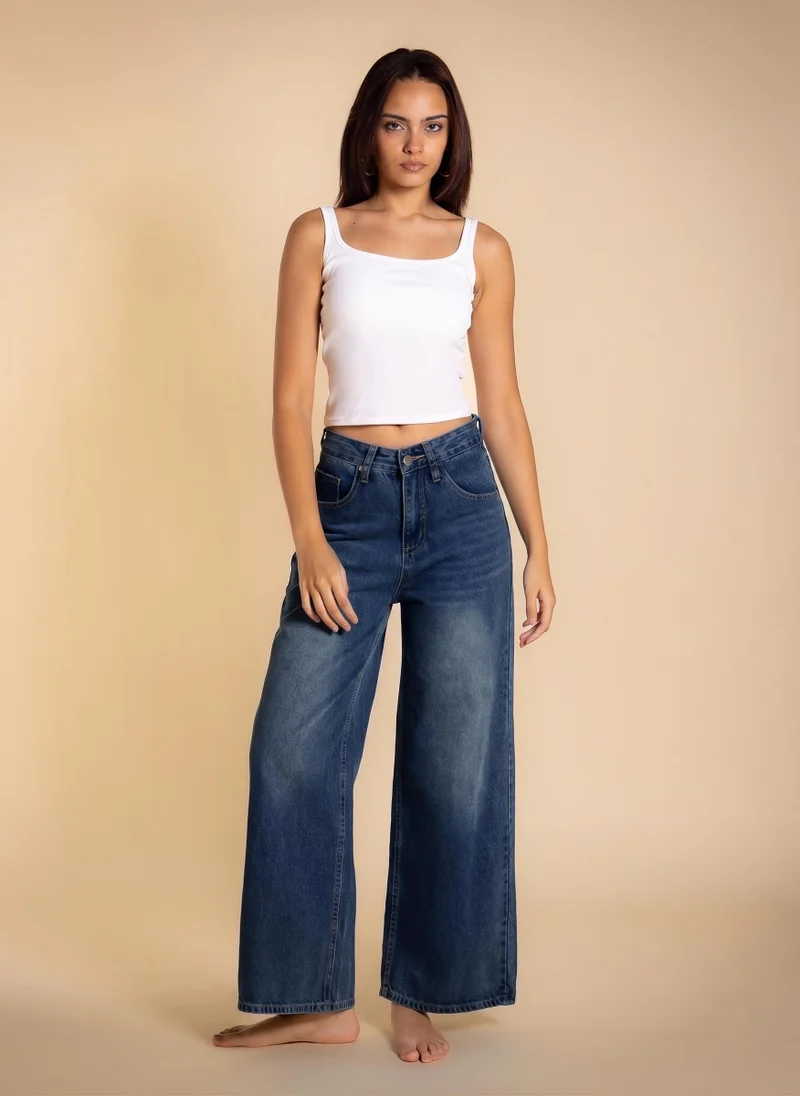 شايبس HIGH-WAIST WIDE LEG JEANS
