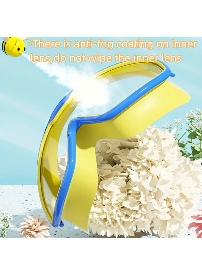 سينت هاوس 3 قطع من نظارات السباحة للأطفال (اللون: أزرق + وردي + أصفر)، تتضمن حافظة للنظارات - Image 5