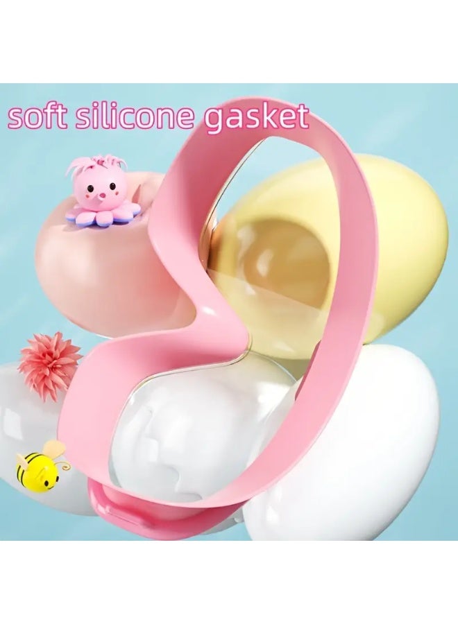 سينت هاوس 3 قطع من نظارات السباحة للأطفال (اللون: أزرق + وردي + أصفر)، تتضمن حافظة للنظارات - Image 3