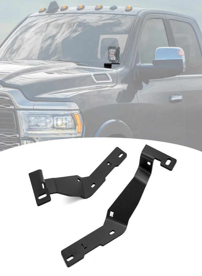 Wsays 2Pcs Hood Hinge LED Light Pod Mount Bracket Compatible with Dodge Ram 2500/3500 2019-2024 - Image 1