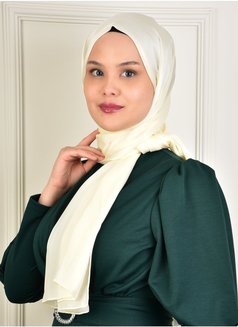 Burden İpek Shimmering Elegance Hijab Shawl In Sand Beige: Made in Turkey, lightweight, non-slip and perfect for all your special occasions  - Image 1