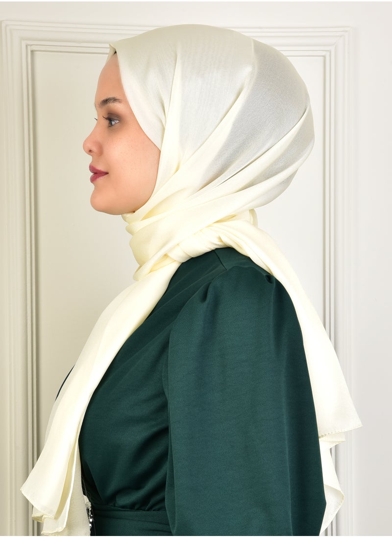Burden İpek Shimmering Elegance Hijab Shawl In Sand Beige: Made in Turkey, lightweight, non-slip and perfect for all your special occasions  - Image 3