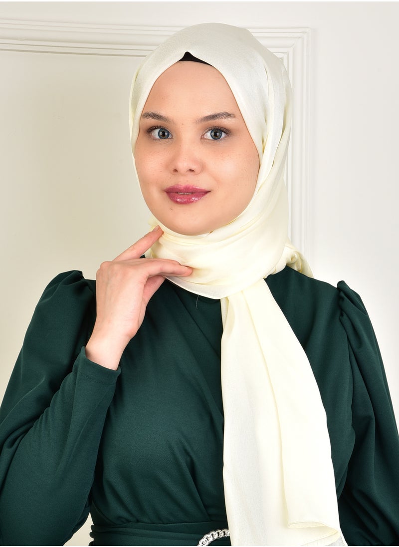 Burden İpek Shimmering Elegance Hijab Shawl In Sand Beige: Made in Turkey, lightweight, non-slip and perfect for all your special occasions  - Image 2