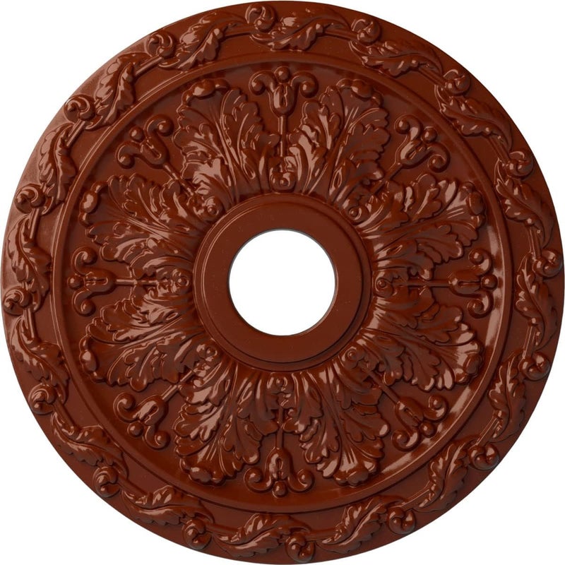 Ekena Millwork CM19SPFIF Spring Leaf Ceiling Medallion fits Canopies up to 5 5/8, FireBrick - Image 1