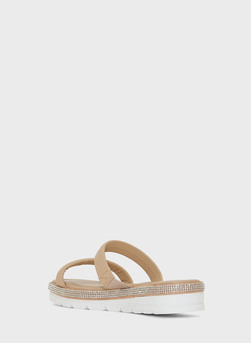 VIZZANO Hannah Multi Strap Low Heel Wedge Sandals