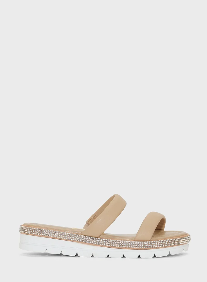 VIZZANO Hannah Multi Strap Low Heel Wedge Sandals