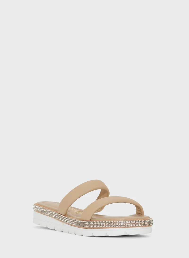 VIZZANO Hannah Multi Strap Low Heel Wedge Sandals