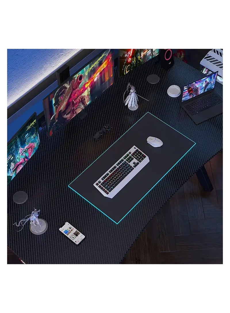 AGD Gaming Desk  Y Shaped Computer Desk Pc Workstation Home Office Desk with Carbon Fiber Surface Cup Holder and Headphone Hook  - Image 3