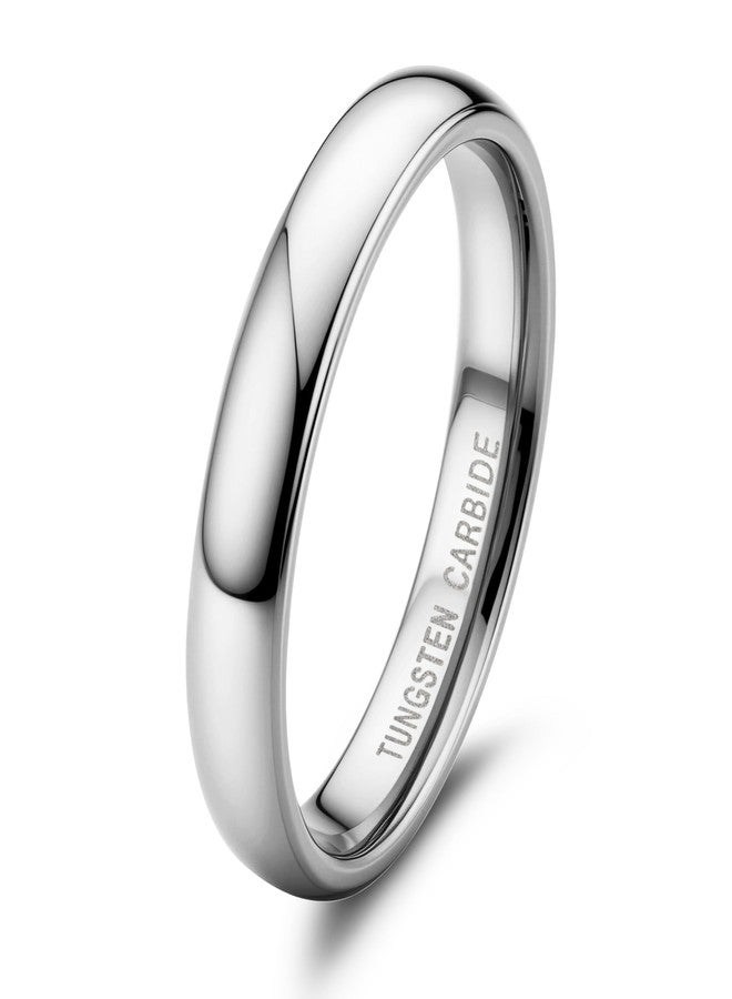 Jstyle 2mm 4mm Tungsten Rings for Men Women Hypoallergenic Wedding Band Rings Gold/Silver Domed High Polish Comfort Fit Size 6-12 Not Tarnished, Metal, No Gemstone - Image 1