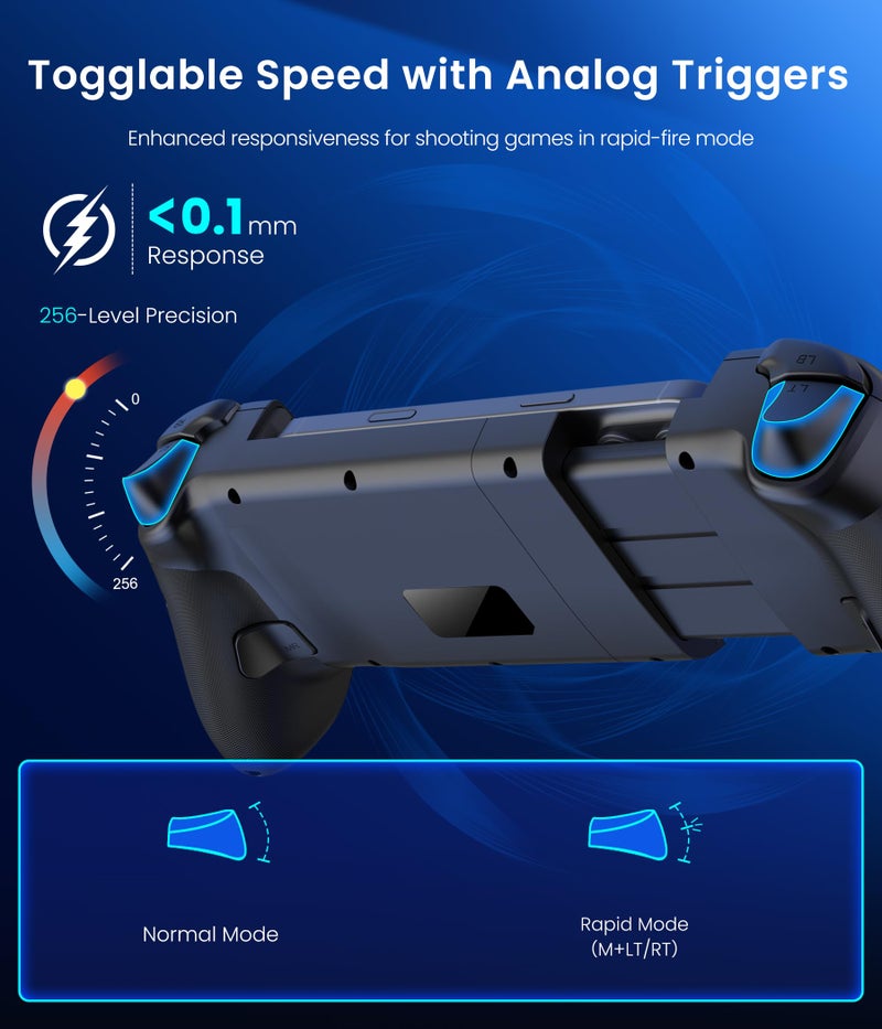 Mocagen MC2 Max Controllers for Nintendo Switch 2/1/Oled/iPhone/Android Handheld Gaming with Hall Effect Joysticks & Analog Triggers, RGB Light, Programmable, Turbo - Image 2