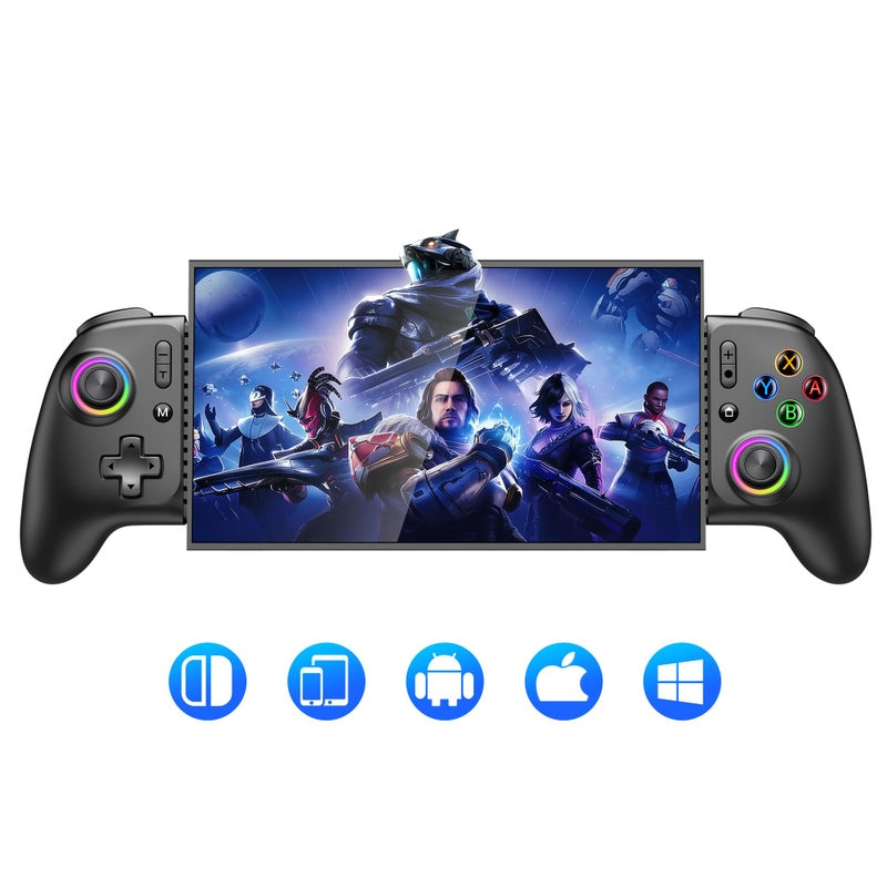 Mocagen MC2 Max Controllers for Nintendo Switch 2/1/Oled/iPhone/Android Handheld Gaming with Hall Effect Joysticks & Analog Triggers, RGB Light, Programmable, Turbo - Image 1
