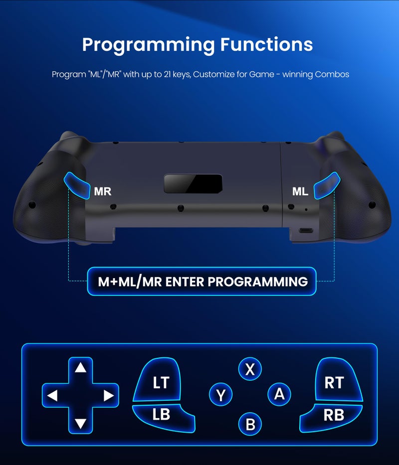 Mocagen MC2 Max Controllers for Nintendo Switch 2/1/Oled/iPhone/Android Handheld Gaming with Hall Effect Joysticks & Analog Triggers, RGB Light, Programmable, Turbo - Image 4