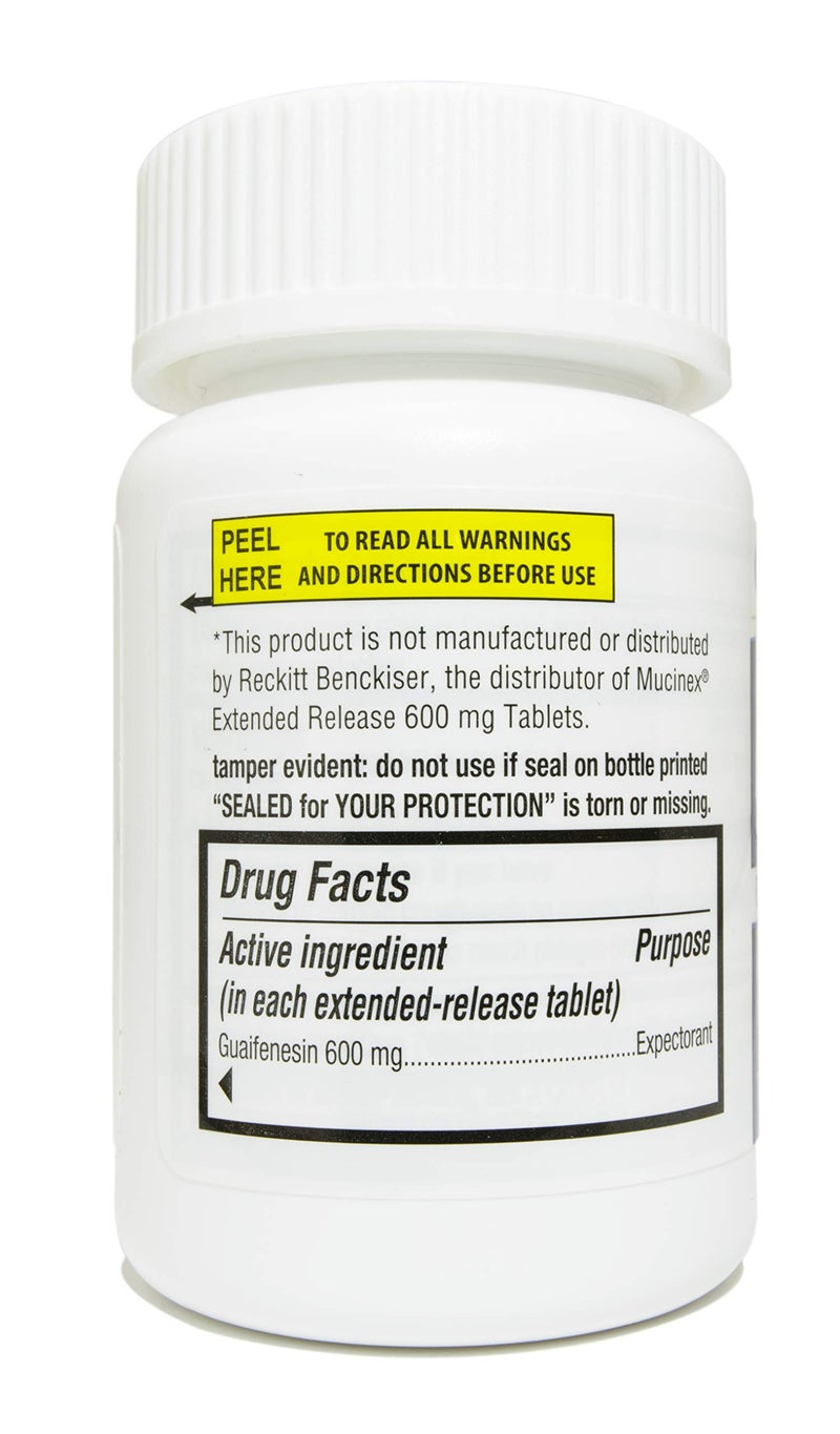 Guardian Mucus Relief, 600mg Guaifenesin 12 Hour Extended Release, Chest Congestion Expectorant (100 Count Bottle) - Image 2