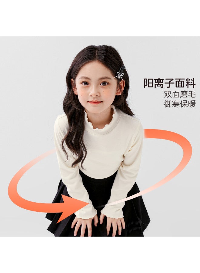 Zuoxi Girls' Long Sleeve Base Layer T-shirt, School Uniform Essential, Semi-turtleneck Top, Kids' Spring/autumn Clothing For Bigger Children - Image 3