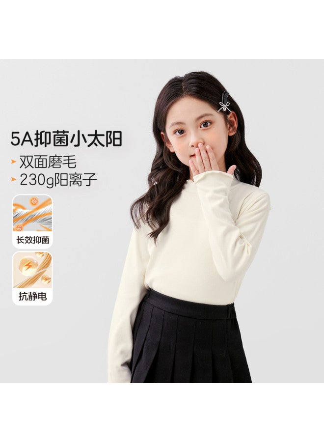 Zuoxi Girls' Long Sleeve Base Layer T-shirt, School Uniform Essential, Semi-turtleneck Top, Kids' Spring/autumn Clothing For Bigger Children - Image 2