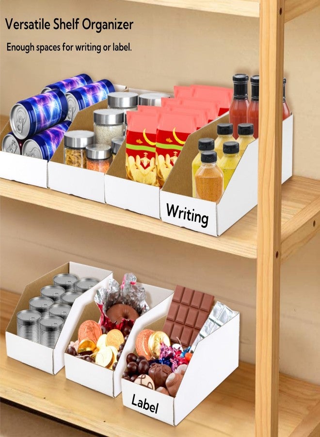 Tlence 35 Pack Cardboard Storage Bins, 12" x 6" x 4.5" Corrugated Open Top Box, White Pantry Shelf Organizer Bins for Parts Snacks, Ideal for Garage Warehouse Home Packing Moving, Easy Assembly - Image 5