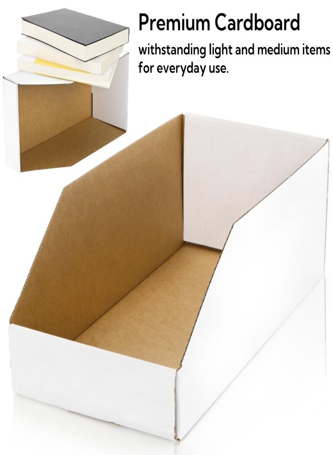 Tlence 35 Pack Cardboard Storage Bins, 12" x 6" x 4.5" Corrugated Open Top Box, White Pantry Shelf Organizer Bins for Parts Snacks, Ideal for Garage Warehouse Home Packing Moving, Easy Assembly - Image 3