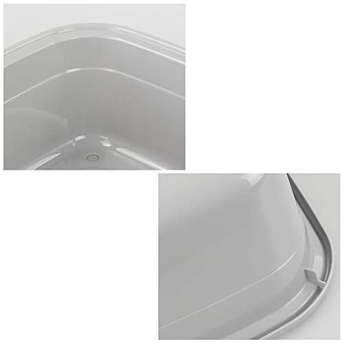 Fiazony 14-Quart Gray Plastic Wash Tub/Dish Pan Basin, Set of 4 - Image 3