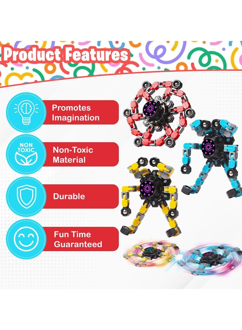 Home Smart Sensory Fidget Finger Hand Spinner Toy for Kids Spinning Stress Relief and Anti Anxiety Hand Toy Set Of 3PCS