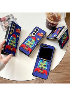 For SamsungZflip5/4 Folding Screen Phone Case Fold5/4 Flip Embossed Stereo Silicone Tide Personality-Color:Rocket Sidi-Applicable Model:Fold 3