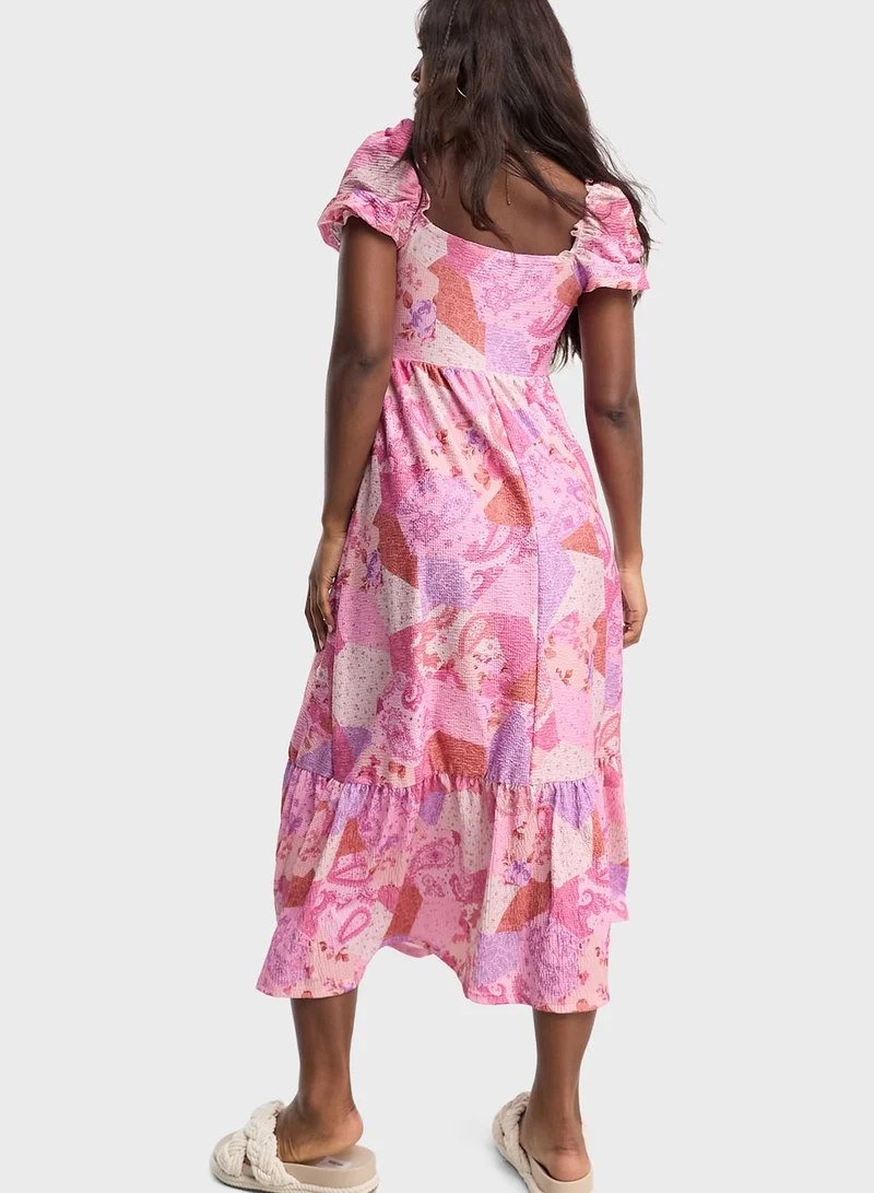 Miss Selfridge Lace Detail Printed Dress