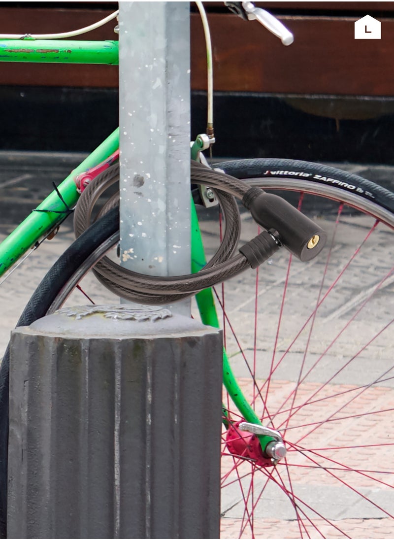 Bicycle Lock - 12x65cm – Durable Anti-Theft Cable Lock with 2 Keys, Assorted Colors Sent Randomly (Color Not Selectable) – Ideal for Bicycles, Scooters, Gates, and Outdoor Equipment