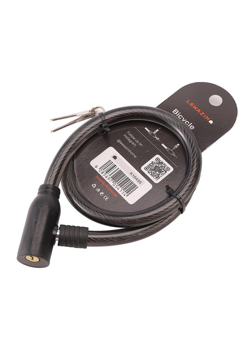LAWAZIM Bicycle Lock - 12x65cm – Durable Anti-Theft Cable Lock with 2 Keys, Assorted Colors Sent Randomly (Color Not Selectable) – Ideal for Bicycles, Scooters, Gates, and Outdoor Equipment  - Image 1