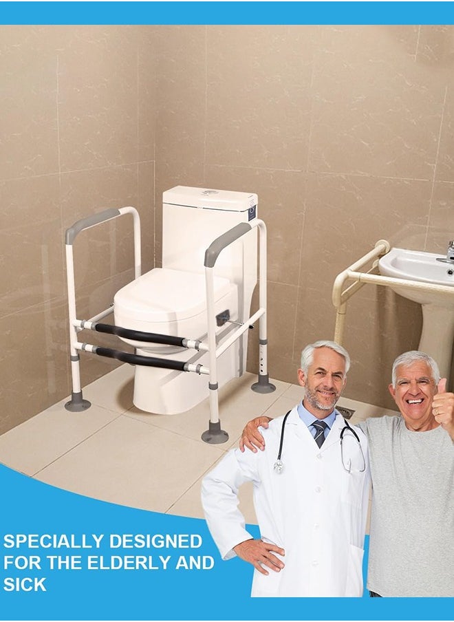 0TO1 TECH - Toilet Safety Rails, Height and Width Adjustable, Suitable for Any Toilet, Elderly Safety Rails - Image 1