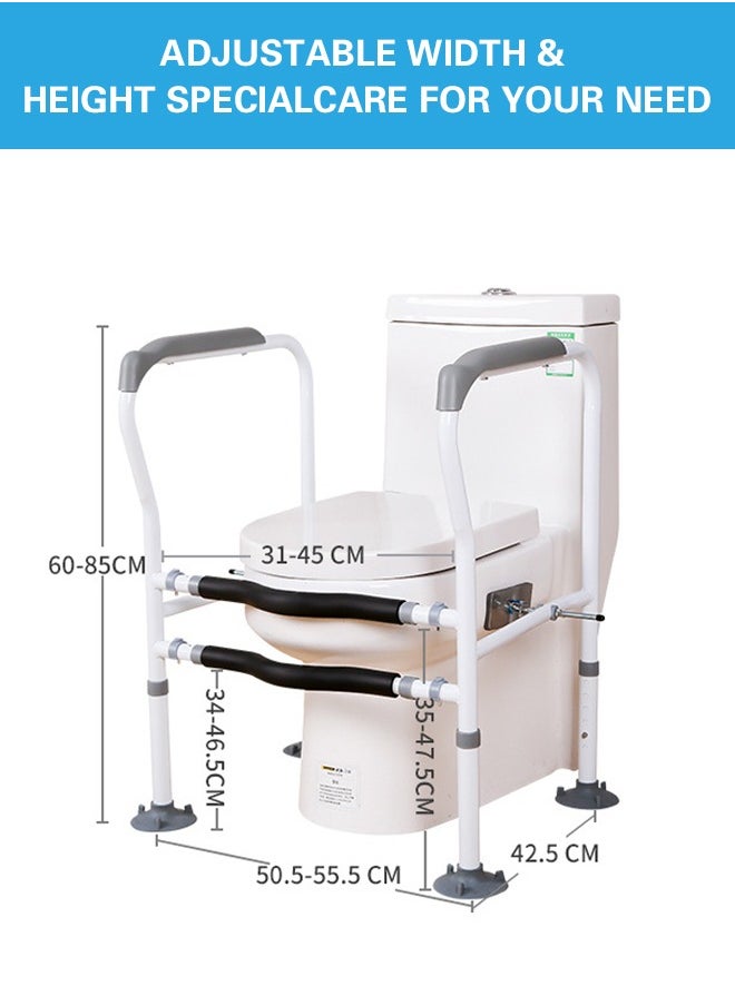 0TO1 TECH - Toilet Safety Rails, Height and Width Adjustable, Suitable for Any Toilet, Elderly Safety Rails - Image 1