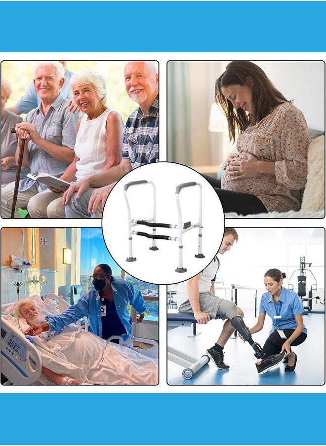0TO1 TECH - Toilet Safety Rails, Height and Width Adjustable, Suitable for Any Toilet, Elderly Safety Rails - Image 1