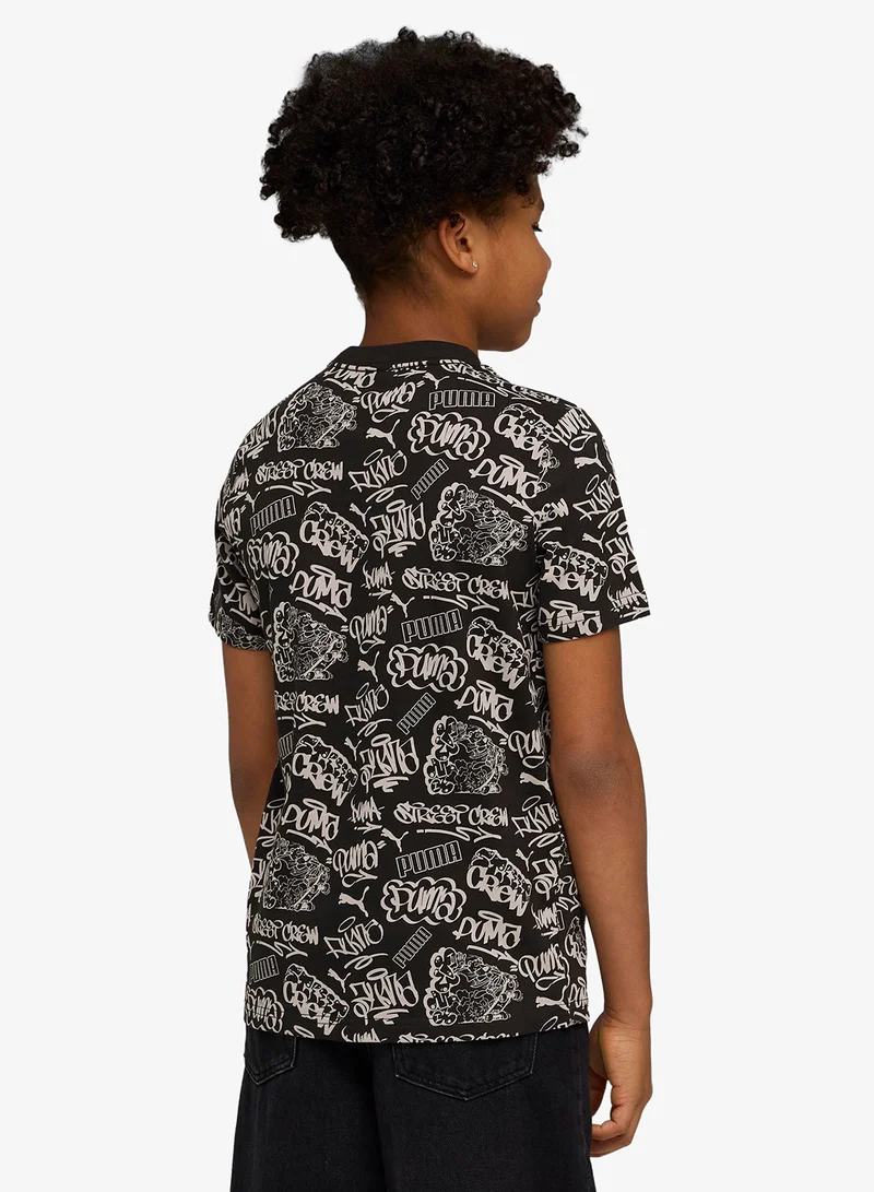 بوما Youth Mid90S All-Over Print T-Shirt