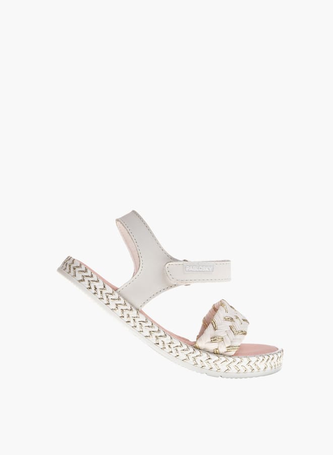 Pablosky Girls Strap Sandals With Hook And Loop Closure  - Image 5