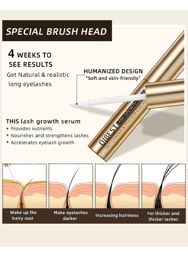QiBest Lash Growth Serum - Advanced Eyelash Growth Serum Fuller And Longer Looking Eyelashes Lash Enhancing Serum For Natural Lashes Or Lash Extensions Natural Lash Serum  - Image 3