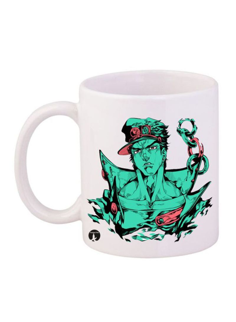 RKN Jojo's Bizarre Printed Mug White/Green 12ounce